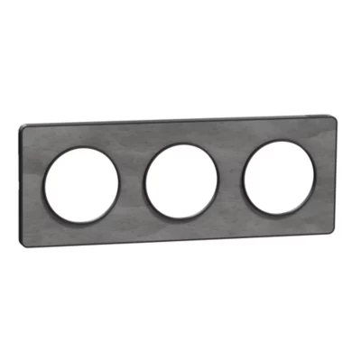 Plaque de finition triple Schneider Electric Odace Touch ardoise liseré anthracite
