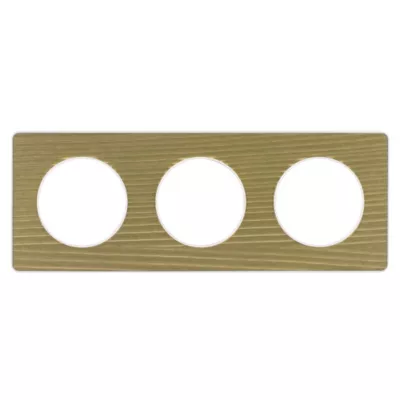 Plaque de finition triple Schneider Electric Odace Touch laiton liseré blanc