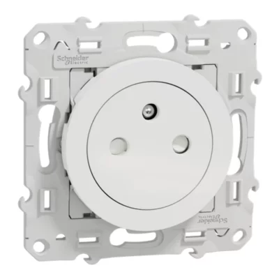 Image principale de Prise 2 pôles + terre affleurante connexion rapide Odace Schneider Electric blanc