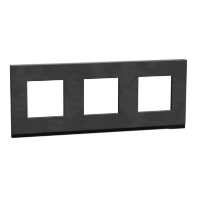 Plaque de finition triple Schneider Electric Unica Pure ardoise liseré anthracite