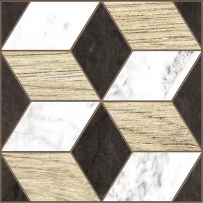 Lot 8 carreaux adhésifs décoratifs Vinyl Way Napoli Dada Art effet bois noir & bois L.20 x L.20 cm x ep.1,3 mm