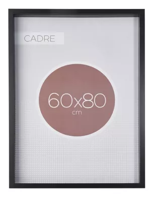 Cadre vitrine vide noir l.60 x H.80 cm