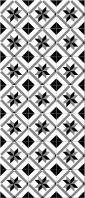 Tapis vinyle noir et blanc 49.5 x 166 cm