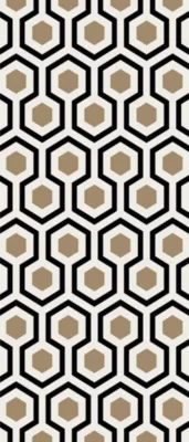 Tapis vinyle motif géométrique noir et beige L.116 x l.49,5 cm
