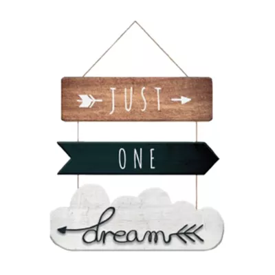 Décoration murale Just one dream 33,5 x 54 cm naturel noir & blanc