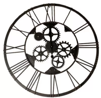 Horloge murale style industriel noir ⌀ 80 cm