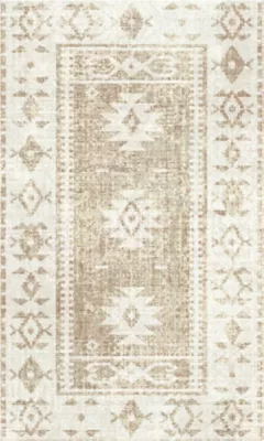 Tapis vinyle vieilli beige 83 x 49,5cm