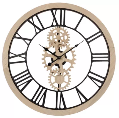 Horloge murale bois et métal ⌀ 60 cm