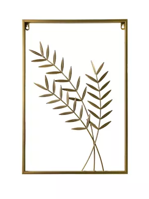 Décoration murale branches 40x60 cm métal doré