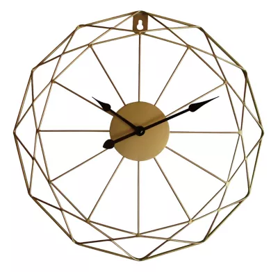 Horloge murale filaire 40 x 40 cm doré
