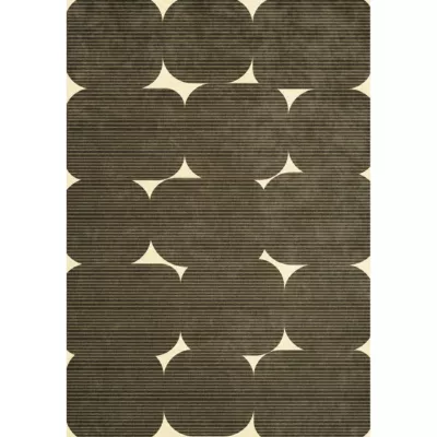 Tapis vinyle motif arrondis marrons L.95 x l.66 cm x ep. 2 mm