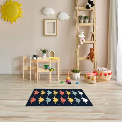 Tapis vinyle motif dinosaures multicolor L.83 x l.49,5 cm x ep. 2 mm