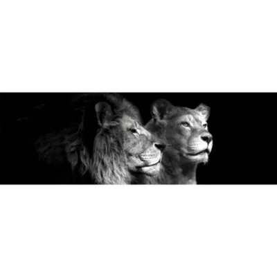 Toile lion lionne L.45 x l.135 cm Dada Art