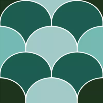 Lot 8 carreaux adhésifs décoratifs Vinyl Way Marrakech Dada Art motif cercle vert L.20 x L.20 cm x ep.1,3 mm