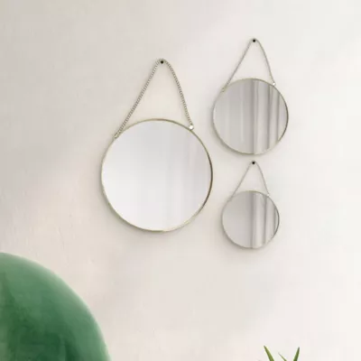 Lot 3 miroirs ronds or 15x15 cm, 20x20 cm, 25x25 cm Dada Art