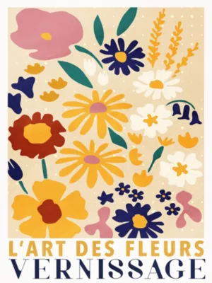 Affiche Vernissage multicouleur Dada Art l.30 x H.40 cm