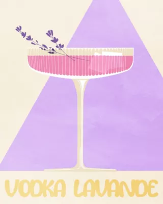 Affiche Vodka violet Dada Art l.24 x H.30 cm