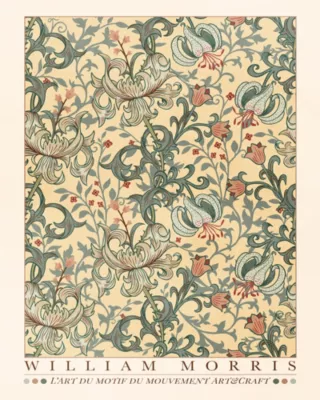 Affiche William Morris jaune Dada Art l.40 x H.50 cm