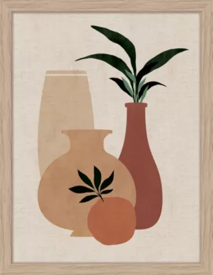 Image encadrée vases et fruit Dada Art l.30 x H.40 cm multicolore