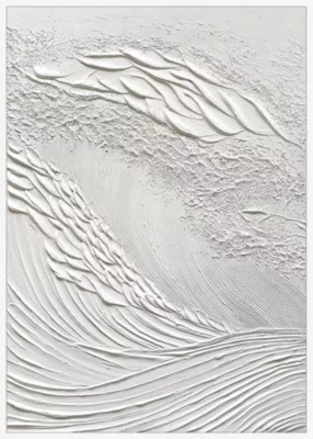 Toile imprimée vagues 3D Dada Art l.50 x H.70 cm blanc