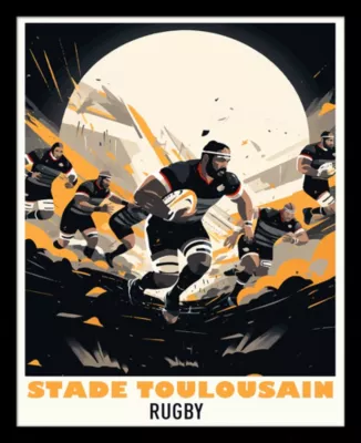 Image encadrée stade Toulousain Dada Art cadre noir 30x40 cm
