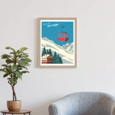 Image encadrée vacances de neige Dada Art cadre en bois 30x40 cm