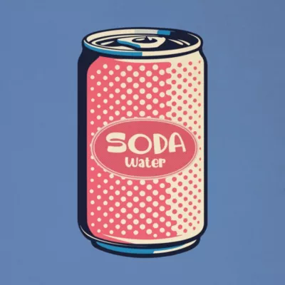 Affiche vintage soda water bleu l.30 x l.30 cm Dada Art
