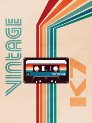 Affiche vintage cassette K7 l.30 x l.40 cm Dada Art
