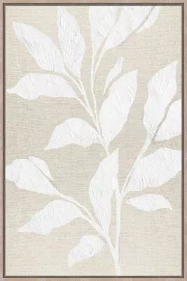 Image encadrée branche floral blanc et beige l.60 x H.90 cm Dada Art