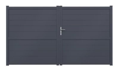 Portail Jardimat aluminium Perth gris anthracite - 350 x h.166 cm