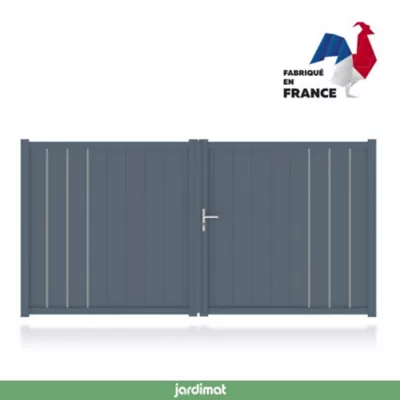 Portail Jardimat aluminium Valois gris 7016 - 350 x h.180 cm