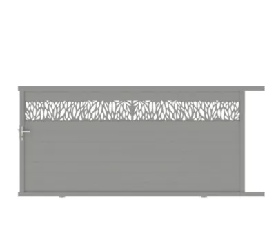 Portail Jardimat coulissant aluminium Neva 2 gris 7039 - 400 x h.174 cm