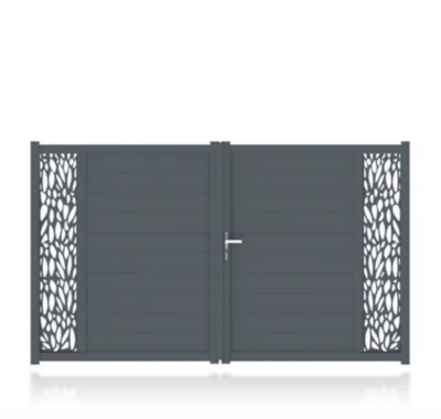 Portail Jardimat aluminium Neva 3 gris 7021 - 350 x h.180 cm