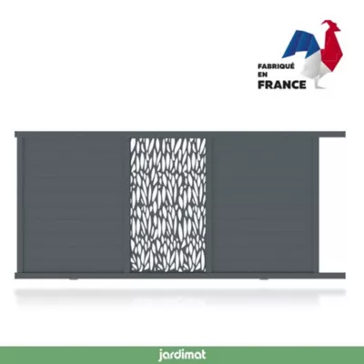 Portail Jardimat coulissant aluminium Neva 3 gris 7021 - 350 x h.174 cm