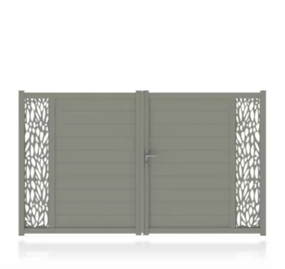 Portail Jardimat aluminium Neva 3 gris 7039 - 300 x h.180 cm