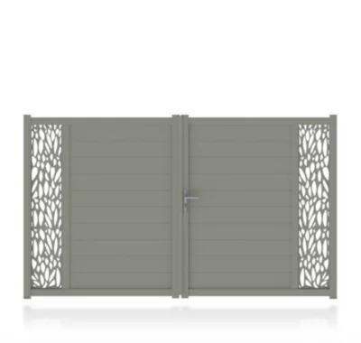 Portail Jardimat aluminium Neva 3 gris 7039 - 350 x h.180 cm