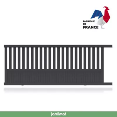 Portail Jardimat coulissant aluminium Garonne gris 7016 - 350 x h.140 cm