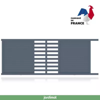 Portail Jardimat coulissant aluminium Courtrai gris 7016 - 350 x h.142 cm
