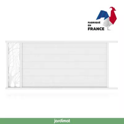 Portail Jardimat coulissant aluminium Fréjus blanc 9016 - 400 x h.170 cm