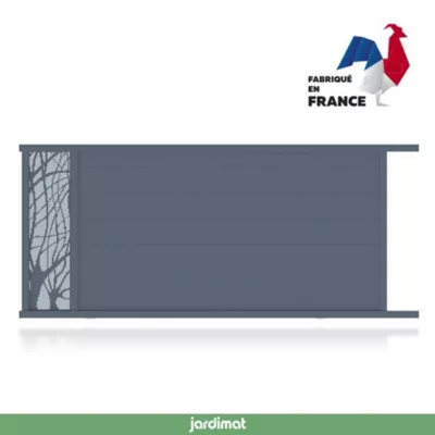 Portail Jardimat coulissant aluminium Fréjus gris 7016 - 400 x h.170 cm