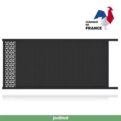 Portail Jardimat coulissant aluminium Olivier noir 2100 - 350 x h.169 cm