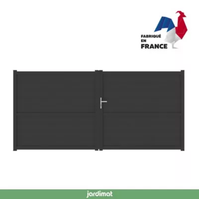 Portail Jardimat battant aluminium Perth noir - 400 x h.166 cm
