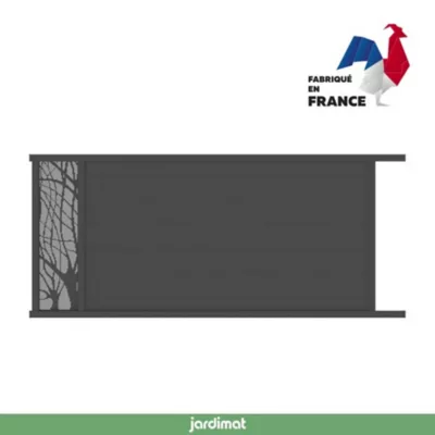Portail Jardimat coulissant motorisé aluminium Frejus noir - 350 x h.170 cm