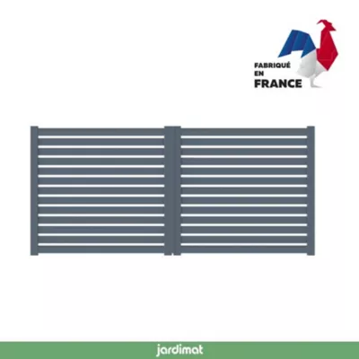 Portail Jardimat battant motorisé aluminium Chamuse gris anthracite - 300 x h.164 cm