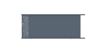 Portail Jardimat coulissant motorisé aluminium Frejus gris anthracite - 400 x h.167 cm