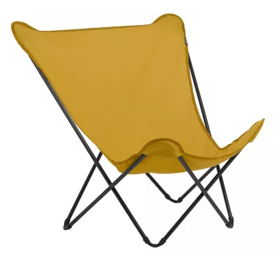 Fauteuil de jardin pliant Lafuma SEVILLE en toile en polyester - Coloris jaune curry - Hauteur 87 cm
