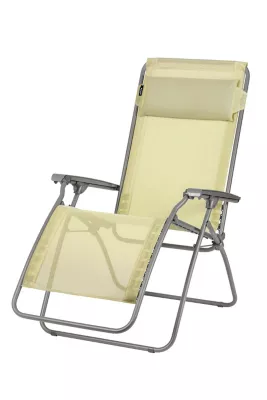 Fauteuil de relaxation pliant Lafuma Rclip acier et polyester jaune étamine