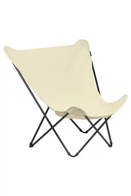 Fauteuil de jardin pliant Lafuma SEVILLE en toile en polyester - Coloris écru - Hauteur 87 cm