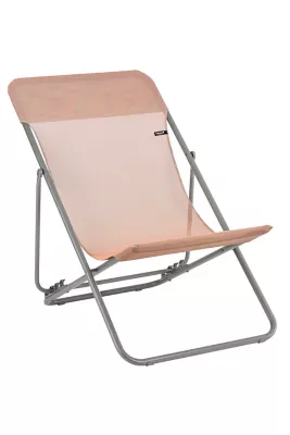 Transat pliant Lafuma Maxi Transat acier gris et polyester orange canyon