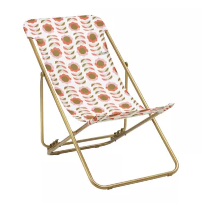 Bain de soleil Retro Lafuma Polyester et acier Imprimé rétro l.56cm x H.124cm
